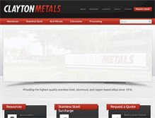 Tablet Screenshot of claytonmetals.com